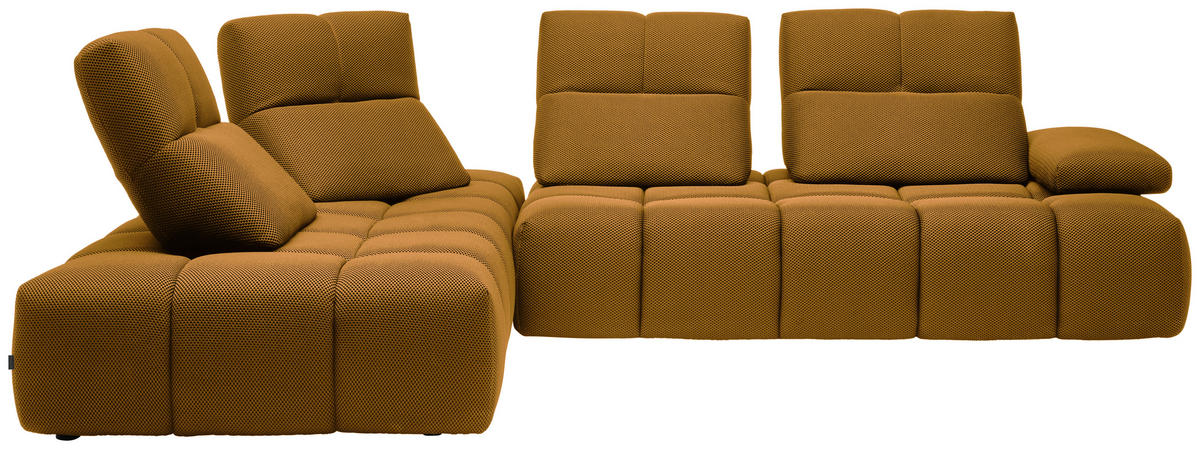 ECKSOFA in Struktur Senfgelb  233/313 cm  - Senfgelb/Schwarz, Design, Kunststoff/Textil (233/313cm) - Emilio Belluti