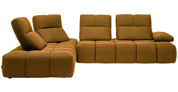 ECKSOFA in Struktur Senfgelb 233/313 cm - Senfgelb/Schwarz, Design, Kunststoff/Textil (233/313cm) - Emilio Belluti