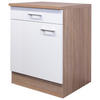 KÜCHENUNTERSCHRANK 60/85/57 cm  in Sonoma Eiche, Weiß  - Alufarben/Weiß, KONVENTIONELL, Holzwerkstoff/Kunststoff (60/85/57cm) - FlexWell