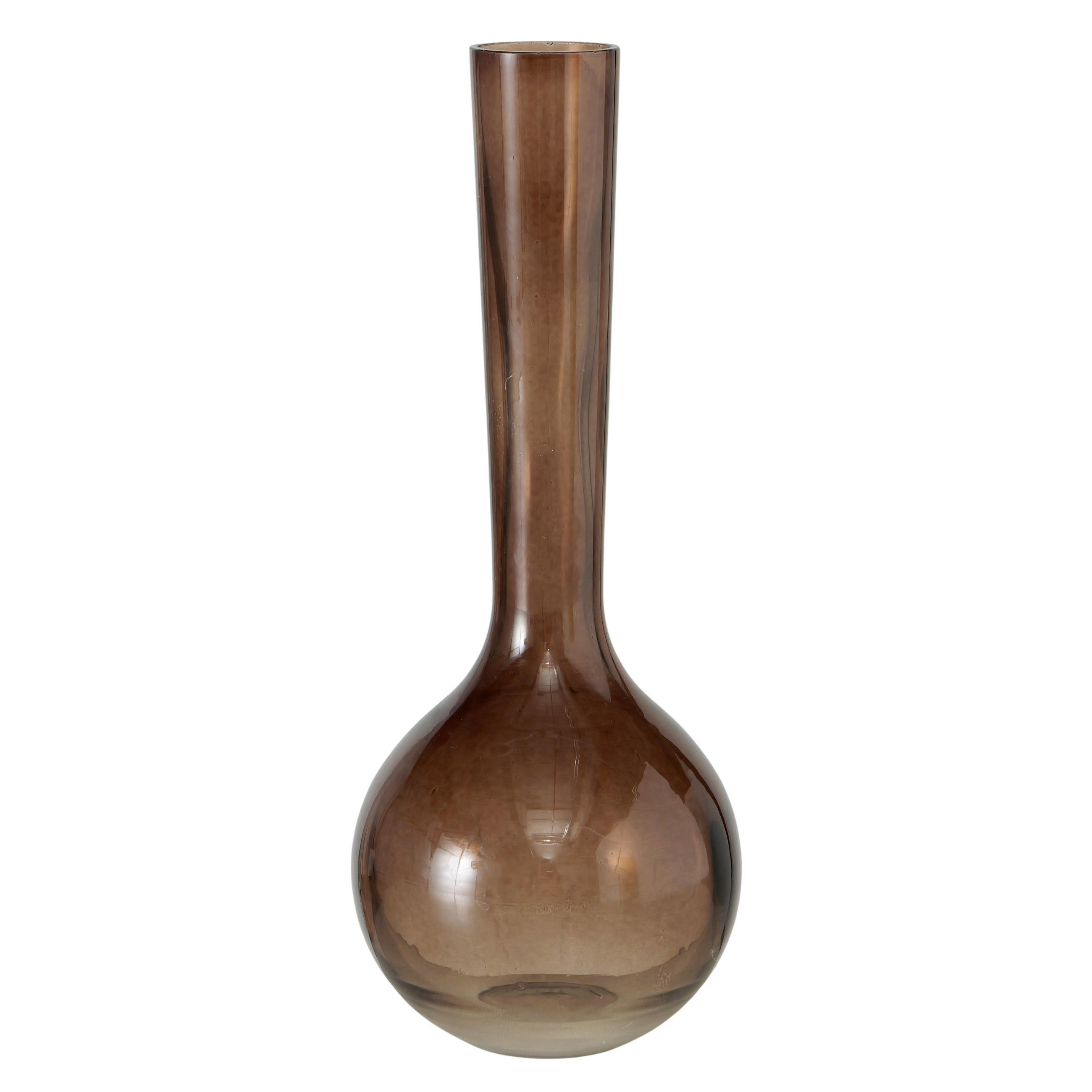 VASE  - Braun, Basics, Glas (10,5/26cm) - Ambia Home
