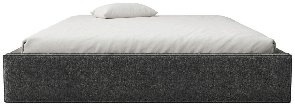 POLSTERBETT 140/200 cm,  in Anthrazit, Lattenrost, Bettkasten,  - Anthrazit/Schwarz, Design, Holz/Textil (140/200cm) - Chameo