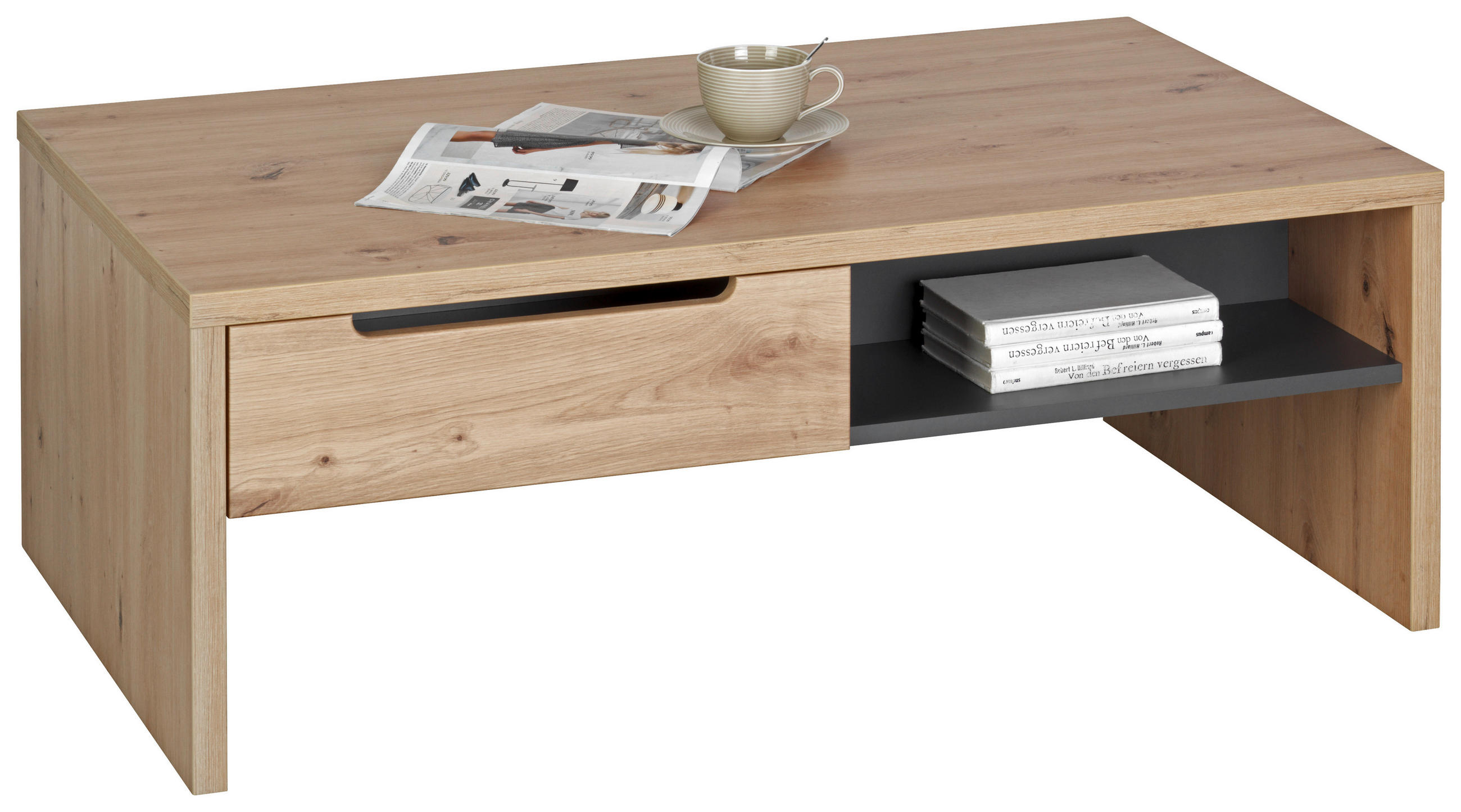 E-shop Carryhome KONFERENČNÝ STOLÍK, grafitová, dub artisan, kompozitné drevo, 110/65/40 cm