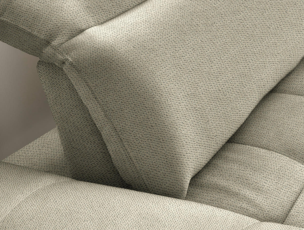 ECKSOFA in Chenille Cappuccino  - Schwarz/Cappuccino, Design, Textil/Metall (288/179-202cm) - Stylife