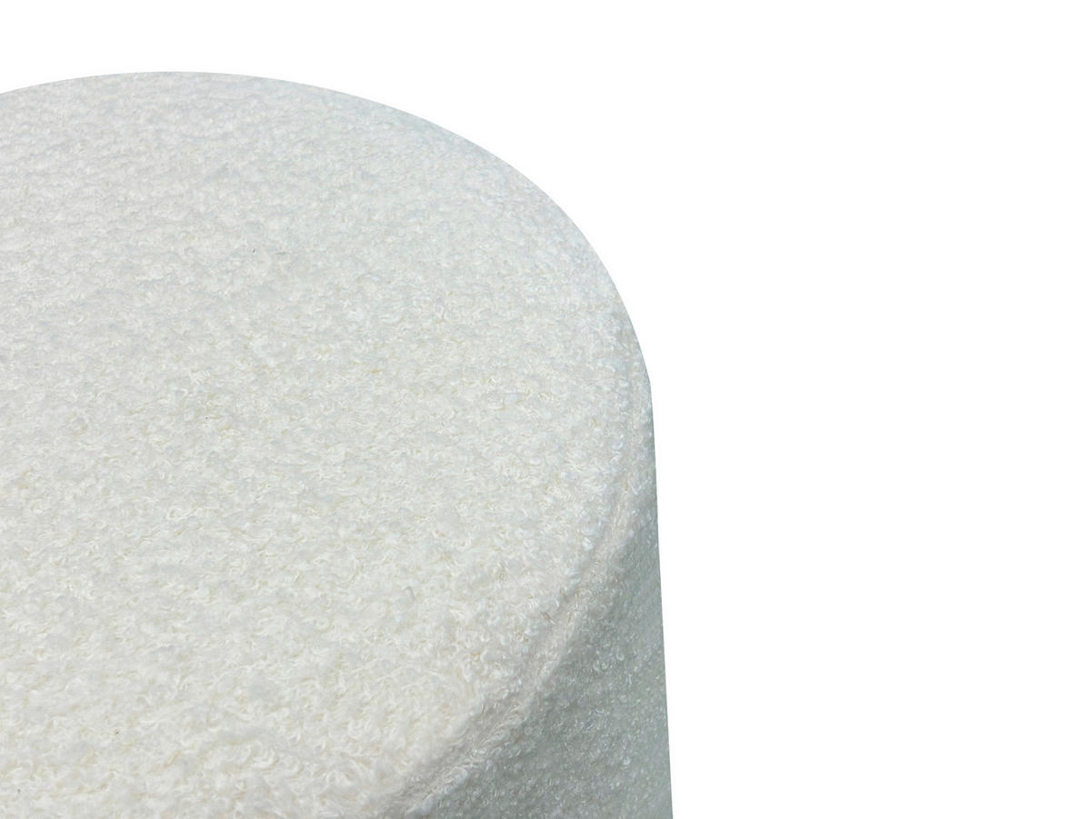 POUF Teddystoff Uni Weiß  - Weiß, Trend, Holzwerkstoff/Textil (35/35cm) - Novel