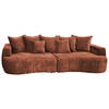BOXSPRINGSOFA Velours Rostfarben  - Rostfarben/Schwarz, Trend, Kunststoff/Textil (292/71-99/127cm) - Livetastic