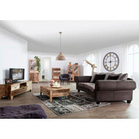 COUCHTISCH Akazie, Mangoholz massiv 100/70/37 cm rechteckig Naturfarben, Weiß, Akaziefarben, Dunkelbraun  - Dunkelbraun/Schwarz, Design, Holz/Holzwerkstoff (100/70/37cm) - Landscape
