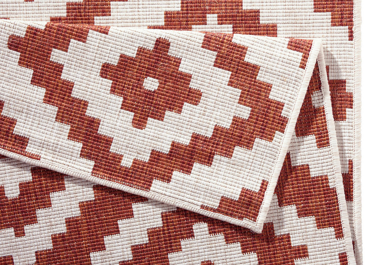 OUTDOORTEPPICH 120/170 cm Twin Creme, Terracotta  - Terracotta/Creme, Basics, Kunststoff (120/170cm)
