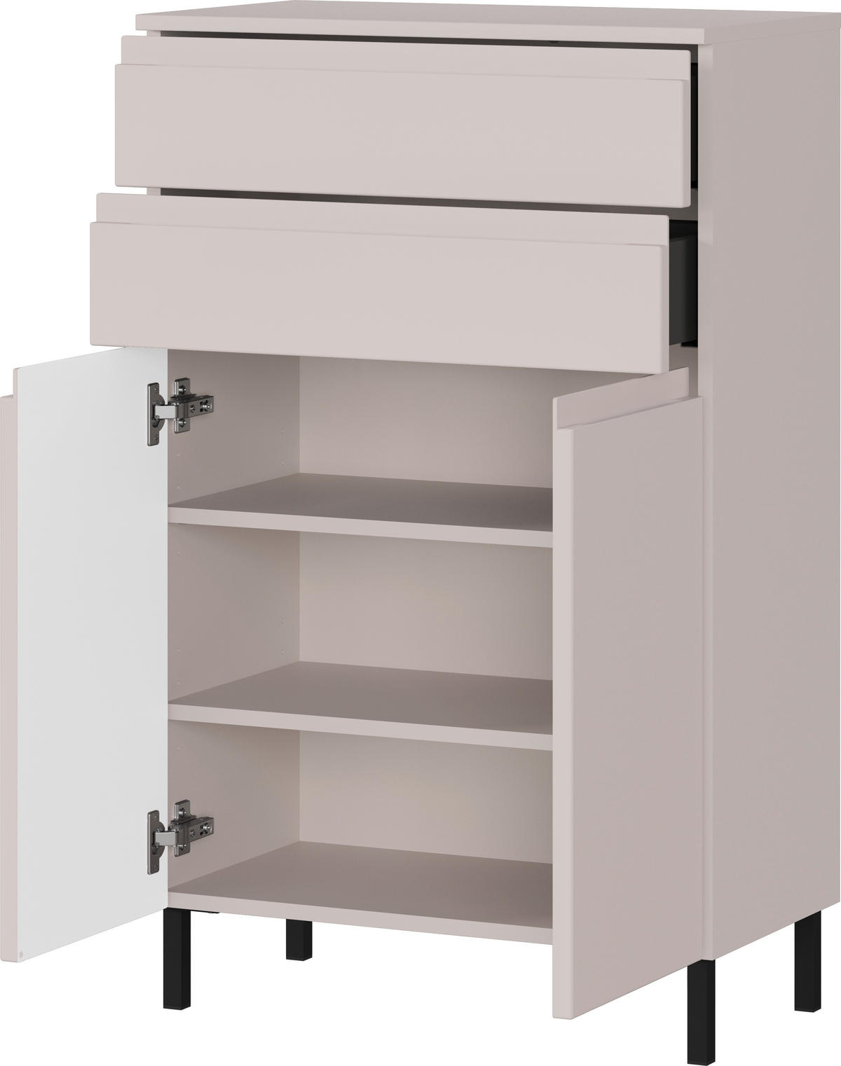 MIDISCHRANK 60/97/34 cm  - Kaschmir/Schwarz, MODERN, Holzwerkstoff/Metall (60/97/34cm) - Germania