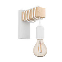 VÄGGLAMPA 6,5/21,5 cm   - vit/brun, Natur, metall/trä (6,5/21,5cm) - Eglo