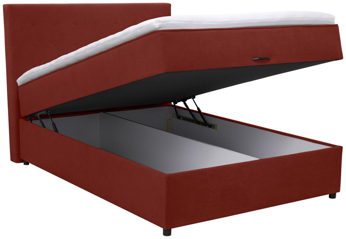 BOXBETT 180/200 cm  in Weinrot  - Weinrot/Schwarz, Konventionell, Kunststoff/Textil (180/200cm) - Moderano