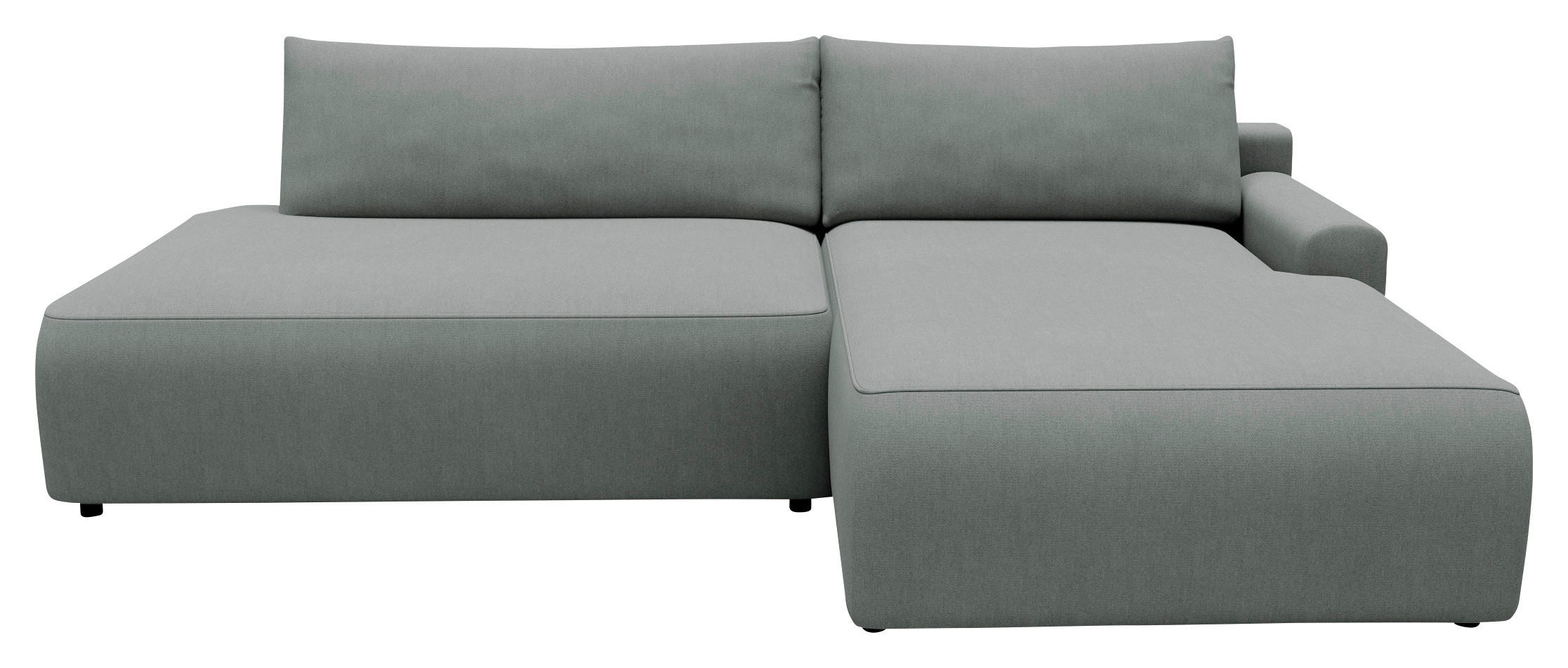 ECKSCHLAFSOFA in Struktur Grau  - Schwarz/Grau, Modern, Kunststoff/Textil (253/167cm) - Trendmanufaktur