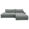 ECKSCHLAFSOFA in Struktur Grau  - Schwarz/Grau, Modern, Kunststoff/Textil (253/167cm) - Trendmanufaktur