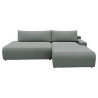 ECKSCHLAFSOFA in Struktur Grau  - Schwarz/Grau, Modern, Kunststoff/Textil (253/167cm) - Trendmanufaktur