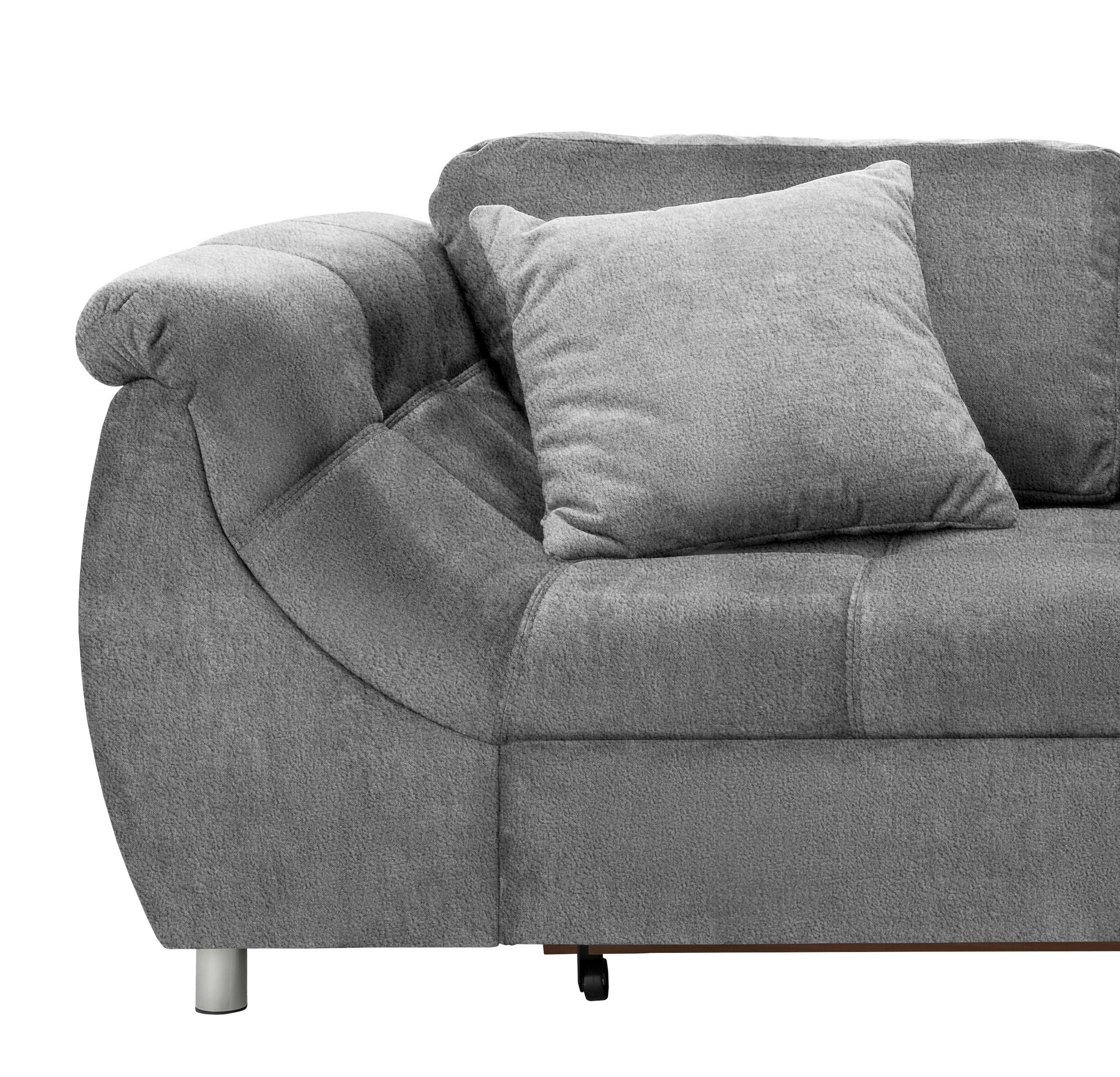 ECKSOFA in Mikrofaser Anthrazit  - Chromfarben/Anthrazit, Design, Textil (250/190cm) - Livetastic