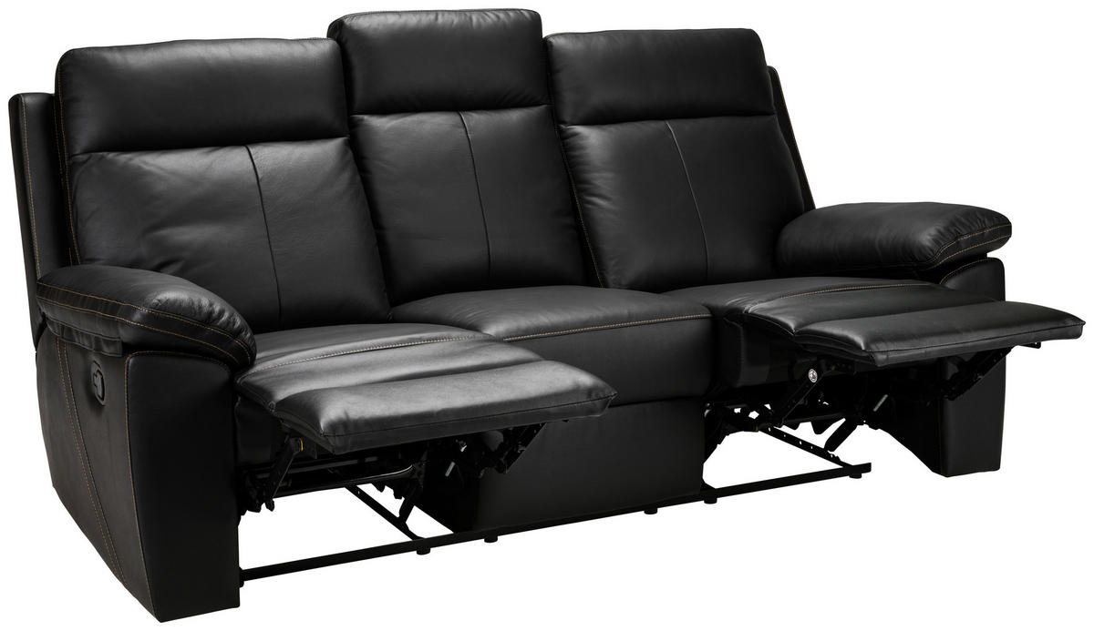 SOFFGRUPP i läderimitation kombination läder/läderimitation svart  - svart/cremefärgad, Klassisk, läder/textil - Xora