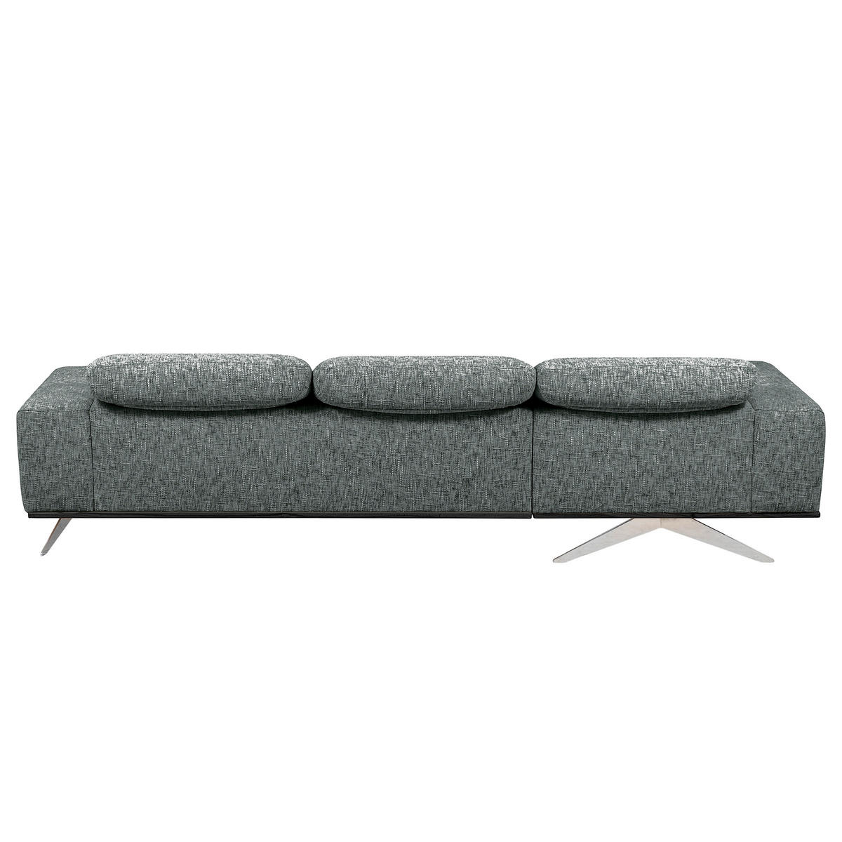 ECKSOFA PORTLAND Anthrazit Struktur Kopfteilverstellung  - Chromfarben/Anthrazit, Design, Holz/Textil (187/295cm) - Livetastic