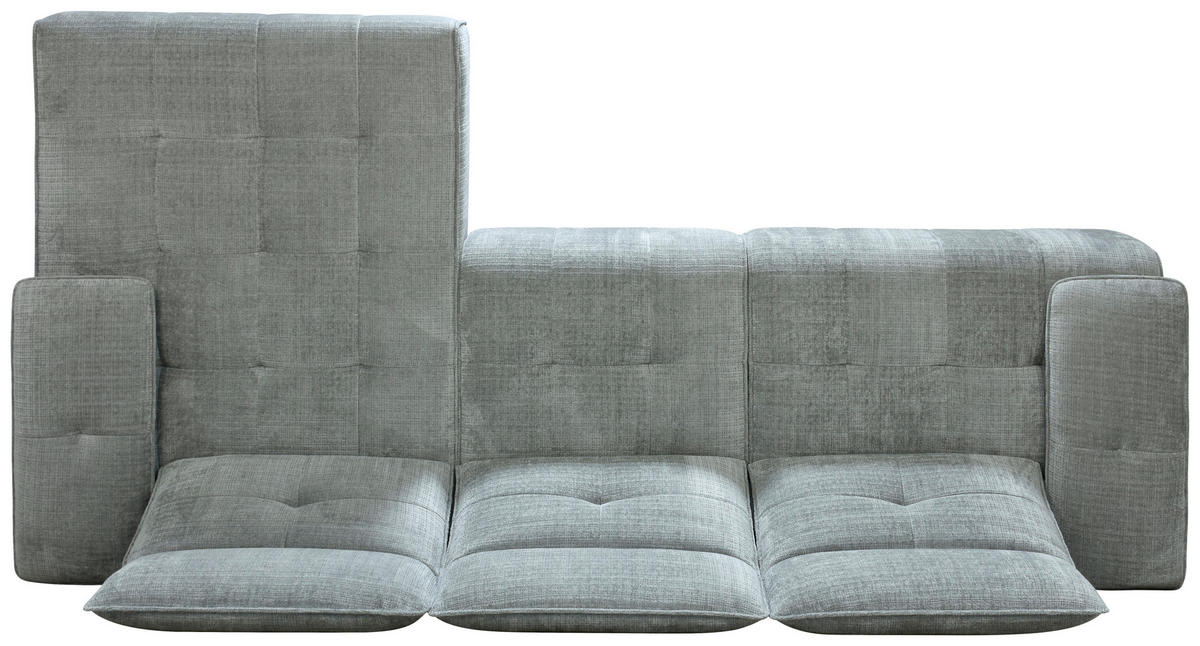 ECKSOFA Hellgrau Chenille  - Hellgrau/Schwarz, Design, Kunststoff/Textil (314/162cm) - Livetastic