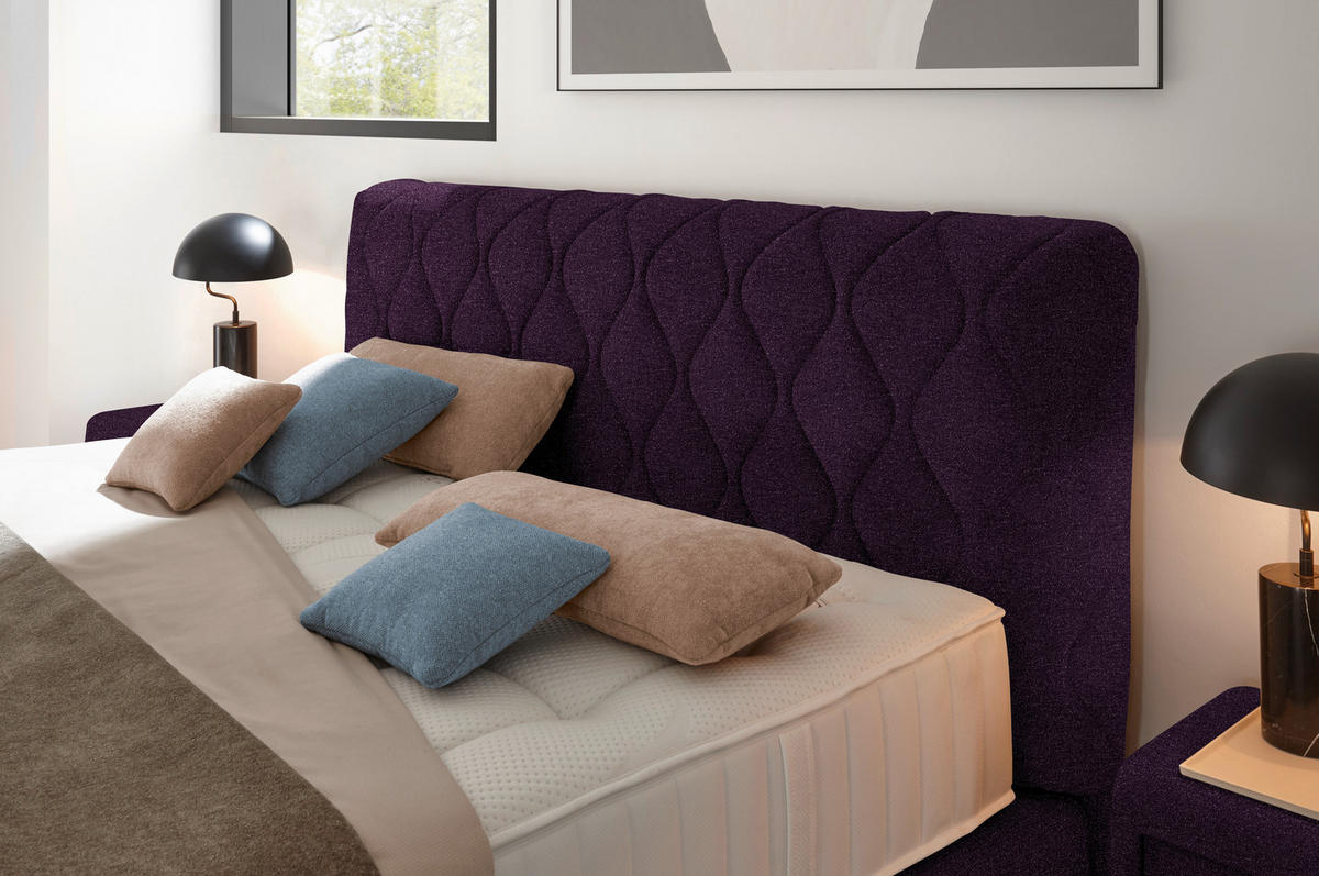 BOXSPRINGBETT 160/200 cm  in Violett  - Violett/Schwarz, Design, Kunststoff/Textil (160/200cm) - Johann Jakob