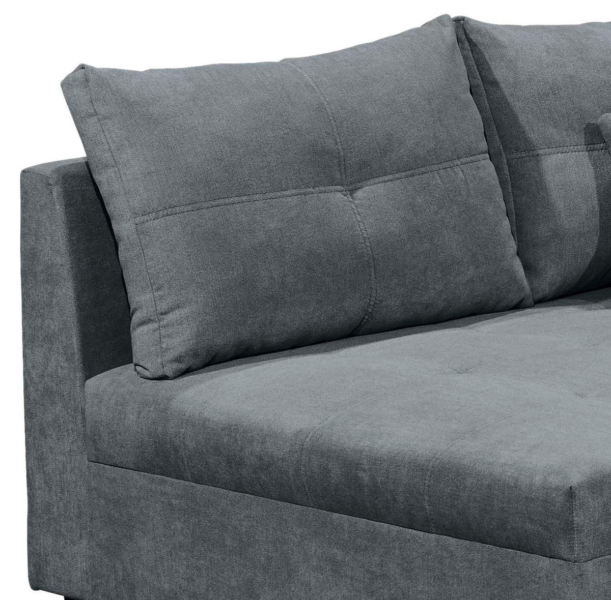 ECKSOFA in Mikrovelours Anthrazit  - Anthrazit, Basics, Holzwerkstoff/Textil (176/248cm) - MID.YOU