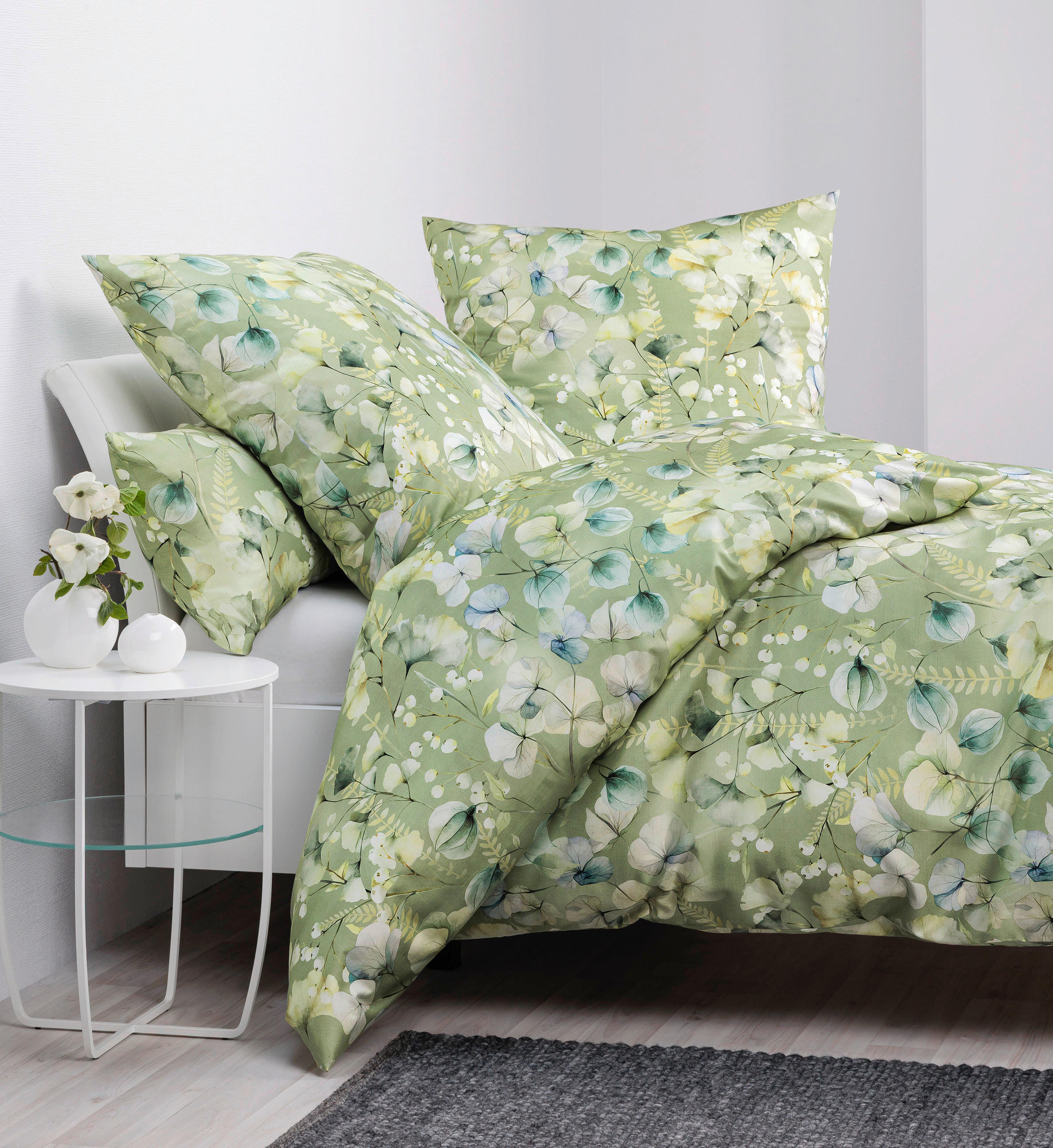 POSTELJNINA 135/200 cm mako saten zelena  - zelena, Design, tekstil (135/200cm) - Janine