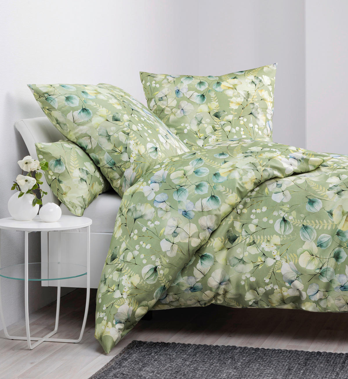 BETTWÄSCHE Makosatin 135/200 cm  - Grün, Design, Textil (135/200cm) - Janine