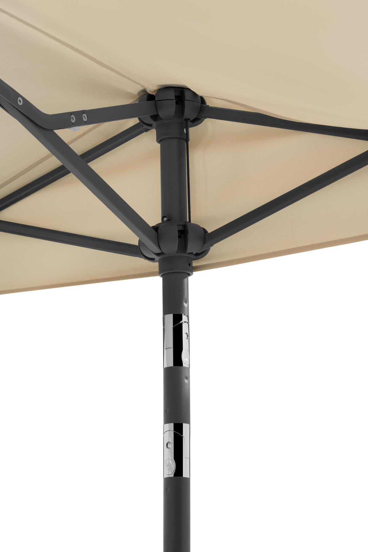 AMPELSCHIRM 150 cm Naturfarben  - Anthrazit/Naturfarben, Basics, Textil/Metall (150/228/150cm) - Schneider