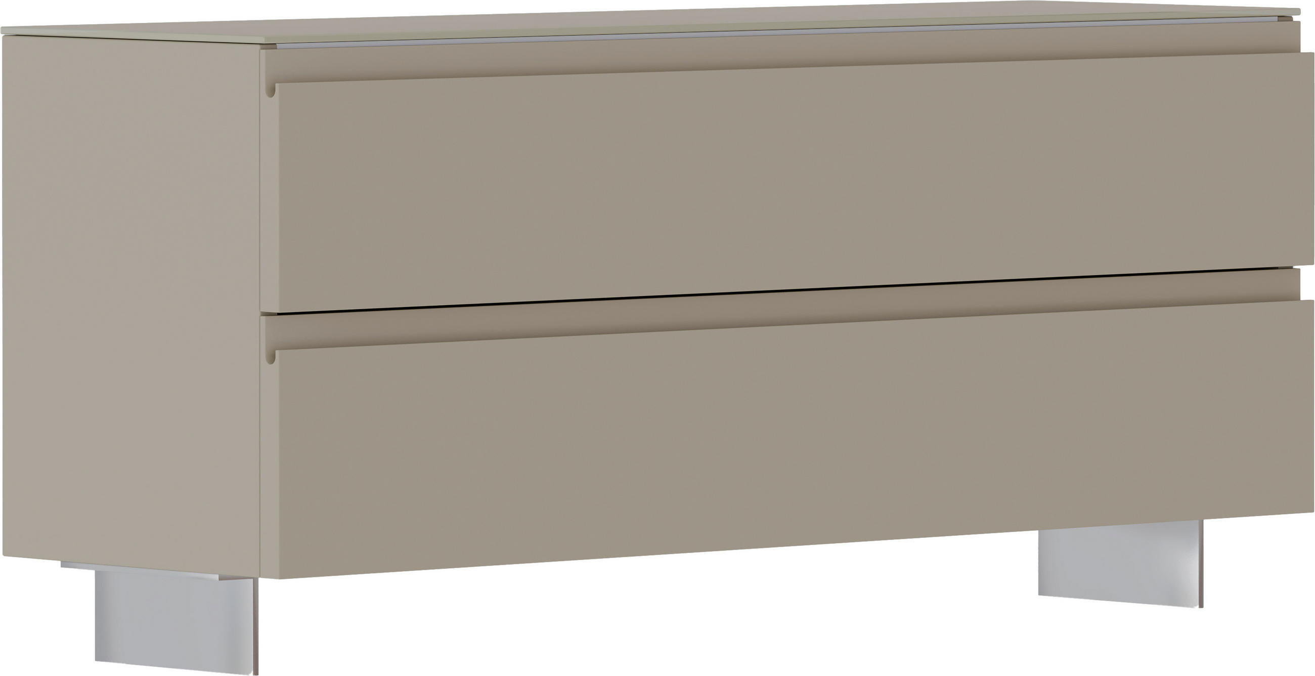 GARDEROBENBANK 110/49/33 cm  - couleur d'aluminium/couleur sable, Design, verre/métal (110/49/33cm) - Moderano