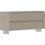 GARDEROBENBANK  in 110/49/33 cm  - Sandfarben/Alufarben, Design, Glas/Metall (110/49/33cm) - Moderano