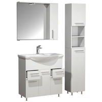 BADEZIMMER 4-teilig  in 105 cm  - Silberfarben/Weiß, MODERN, Glas/Keramik (105cm) - MID.YOU