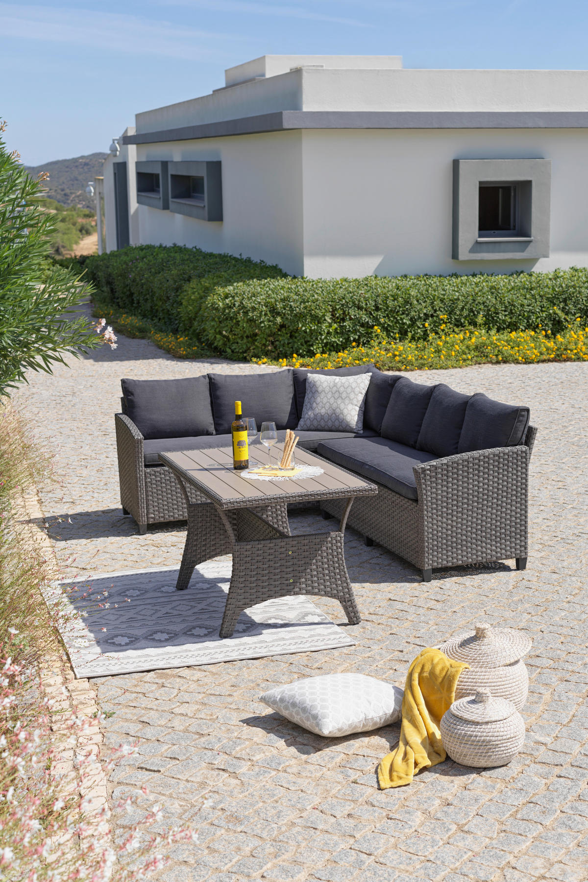 LOUNGEGARNITUR 3-teilig  178/234 cm   - Grau, Modern, Kunststoff/Textil (178/234cm) - Ondega