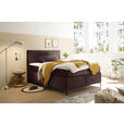BOXSPRINGBETT 140/200 cm  in Aubergine  - Aubergine/Schwarz, Design, Holzwerkstoff/Kunststoff (140/200cm) - Xora