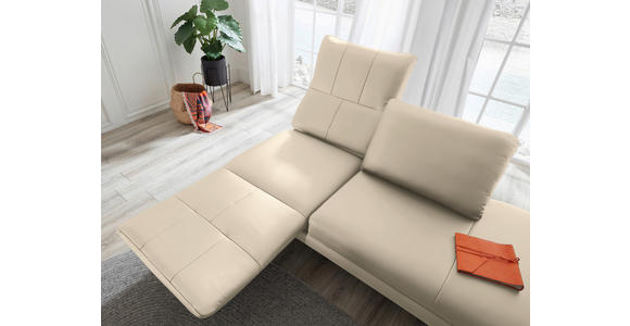 RÉCAMIERE in Echtleder Creme - Chromfarben/Creme, Design, Leder/Metall (209/85-109/95-16cm) - Dieter Knoll