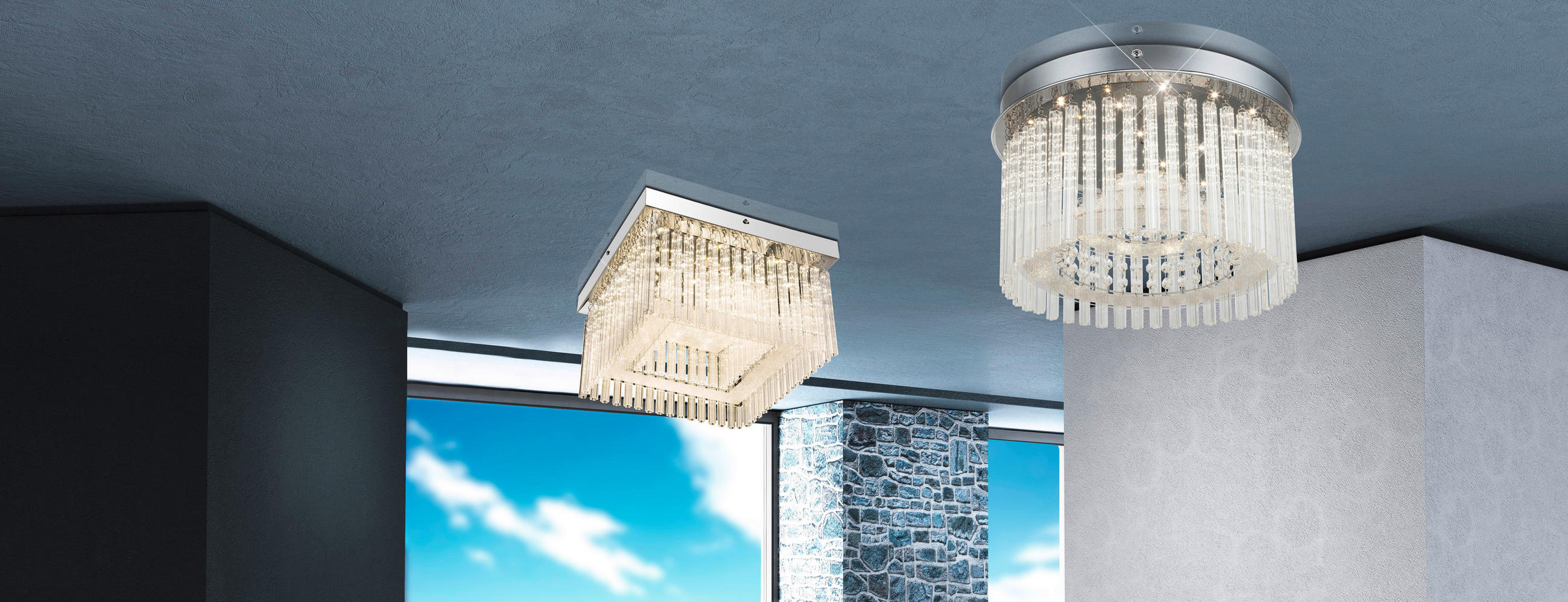 LED-DECKENLEUCHTE Joyce 37/23 cm   - Design, Glas/Kunststoff (37/23cm) - Globo