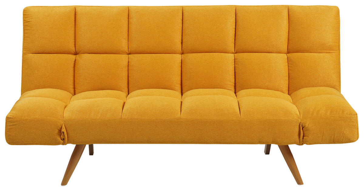 SCHLAFSOFA in Webstoff Gelb  - Gelb/Naturfarben, Design, Textil/Metall (182/87/82cm) - Livetastic