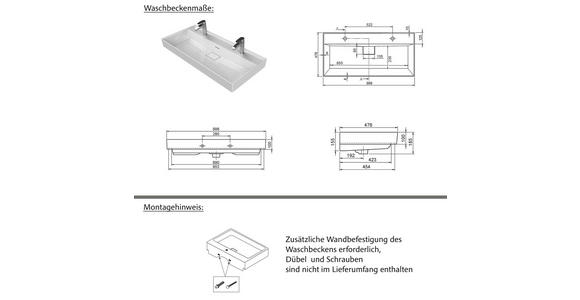 WASCHTISCHKOMBI 100 cm  - Sandfarben/Schwarz, KONVENTIONELL, Keramik/Holzwerkstoff (100cm) - Xora