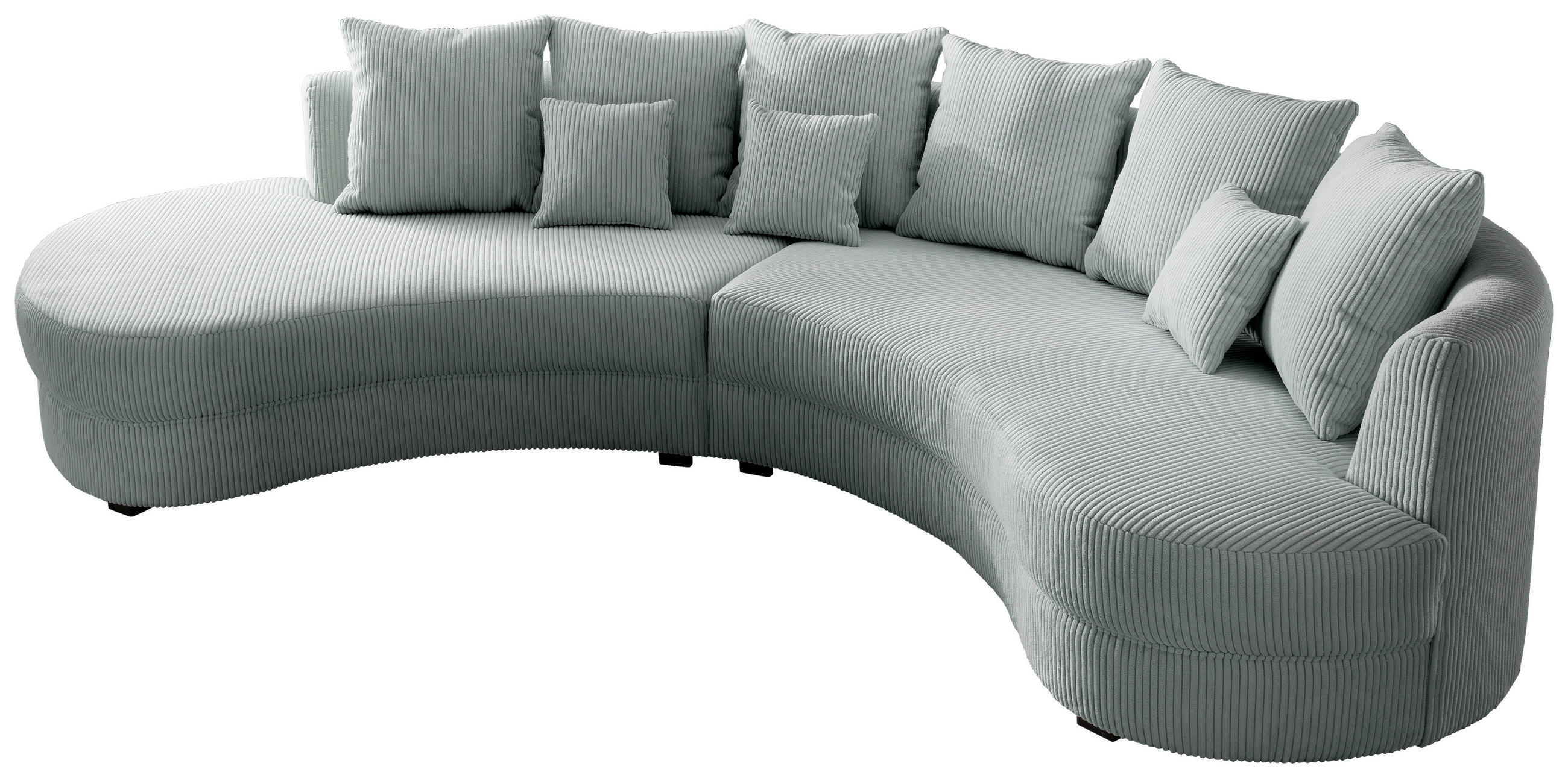 WOHNLANDSCHAFT Hellblau Cord  - Schwarz/Grau, Design, Kunststoff/Textil (160/300cm) - Livetastic