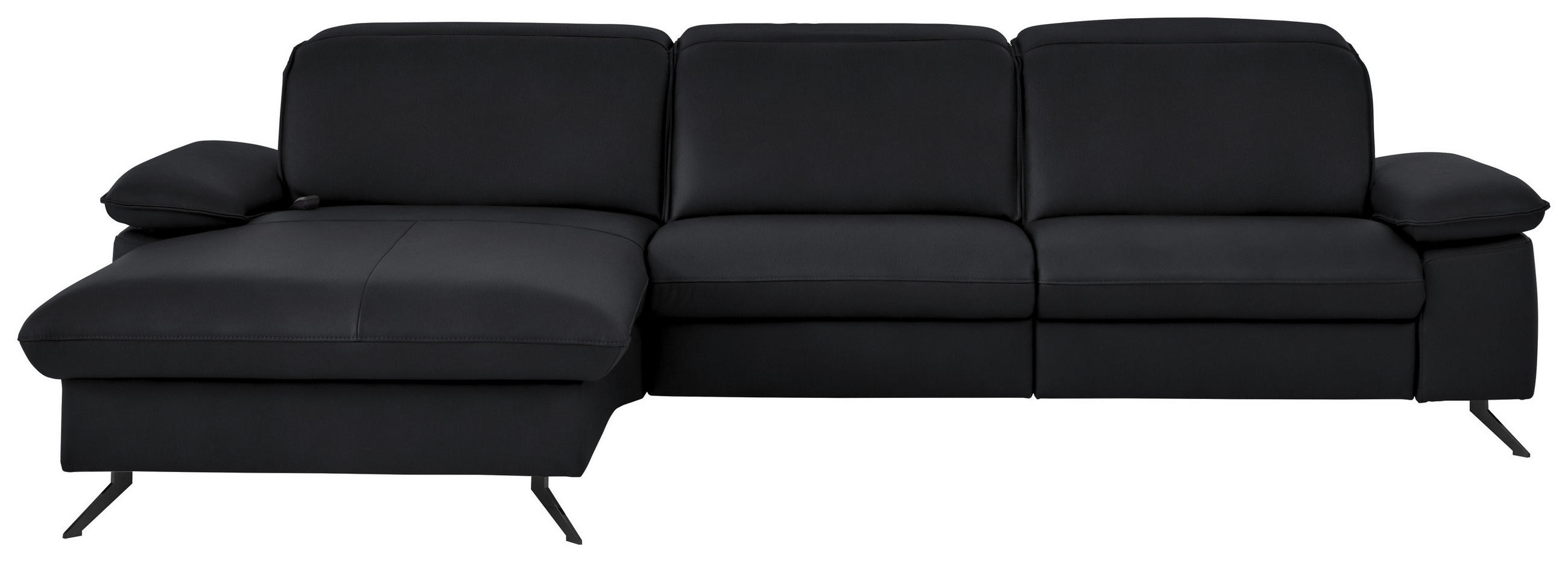 ECKSOFA  Echtleder Anthrazit  - Anthrazit/Schwarz, Design, Leder/Metall (169/307cm) - Beldomo Premium