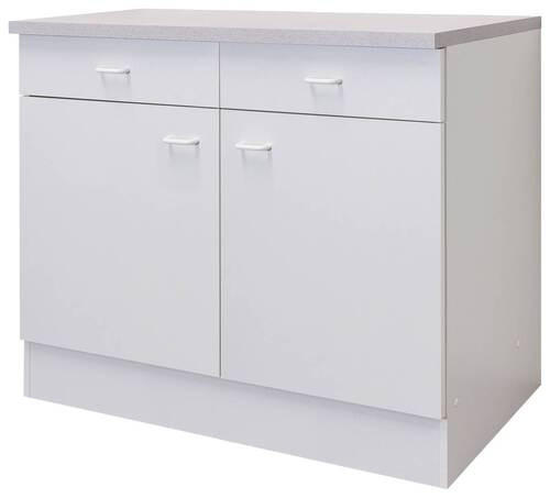 KÜCHENUNTERSCHRANK 100/85/50 cm in Weiß - Hellgrau/Weiß, KONVENTIONELL, Holzwerkstoff/Kunststoff (100/85/50cm) - FlexWell