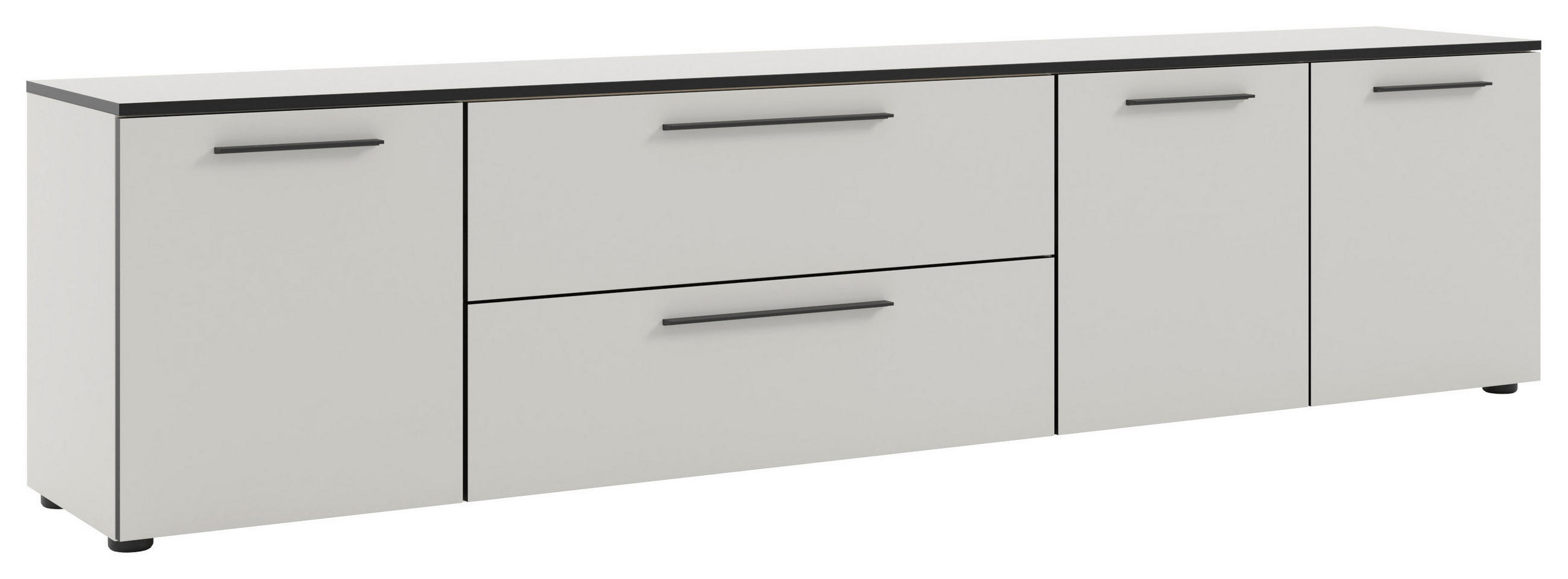 LOWBOARD  in 225/55/40 cm  - Schwarz/Weiß, MODERN, Holzwerkstoff/Kunststoff (225/55/40cm)