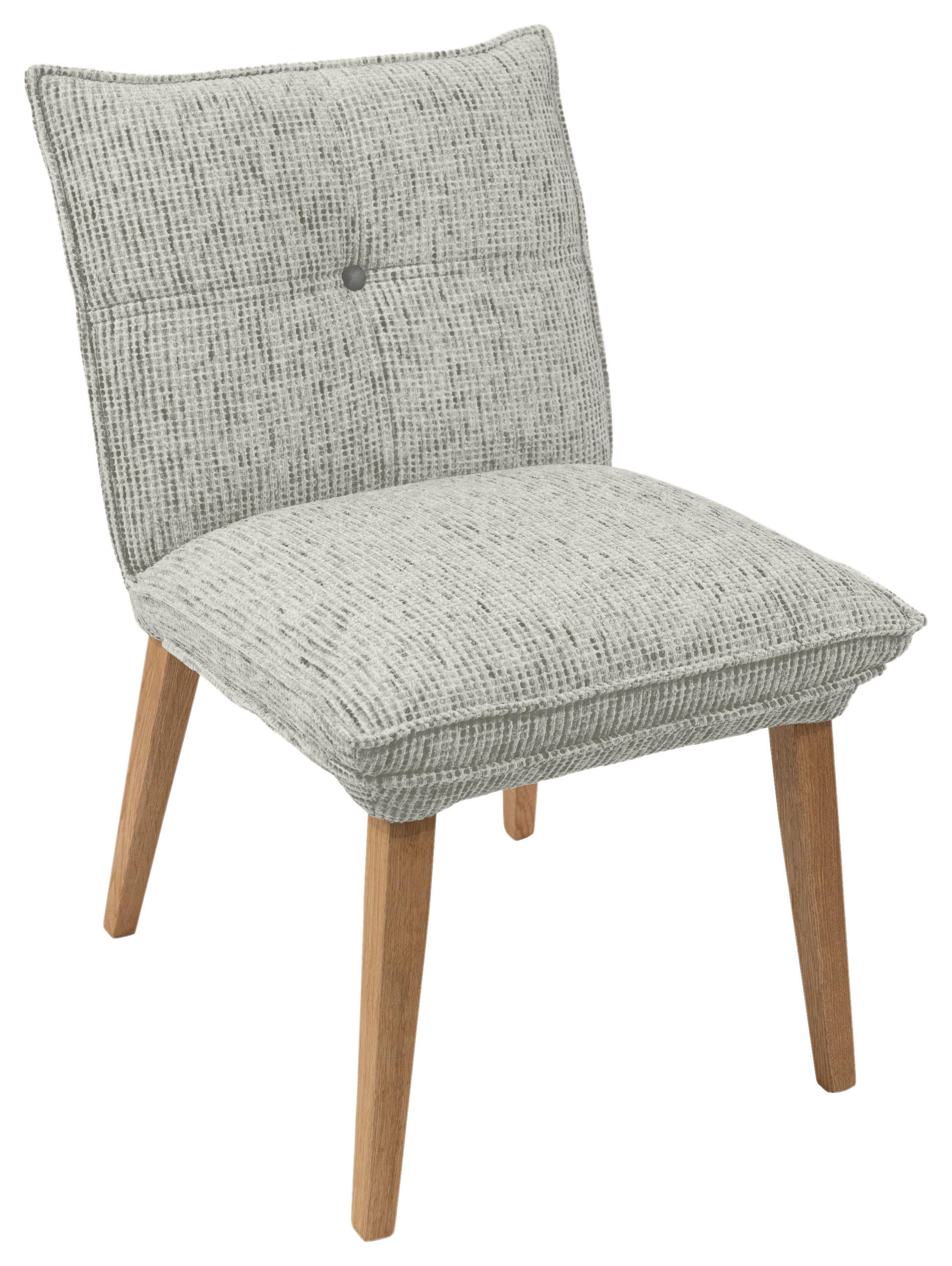 STUHL Chenille Eichefarben, Hellgrau Eiche massiv  - Eichefarben/Hellgrau, KONVENTIONELL, Holz/Textil (52/86/65cm) - Valdera