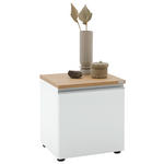 NACHTSCHRANK 45/46/41 cm furniert  - Eichefarben/Silberfarben, Design, Holzwerkstoff/Kunststoff (45/46/41cm) - Dieter Knoll