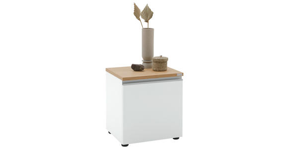 NACHTSCHRANK 45/46/41 cm furniert  - Eichefarben/Silberfarben, Design, Holzwerkstoff/Kunststoff (45/46/41cm) - Dieter Knoll