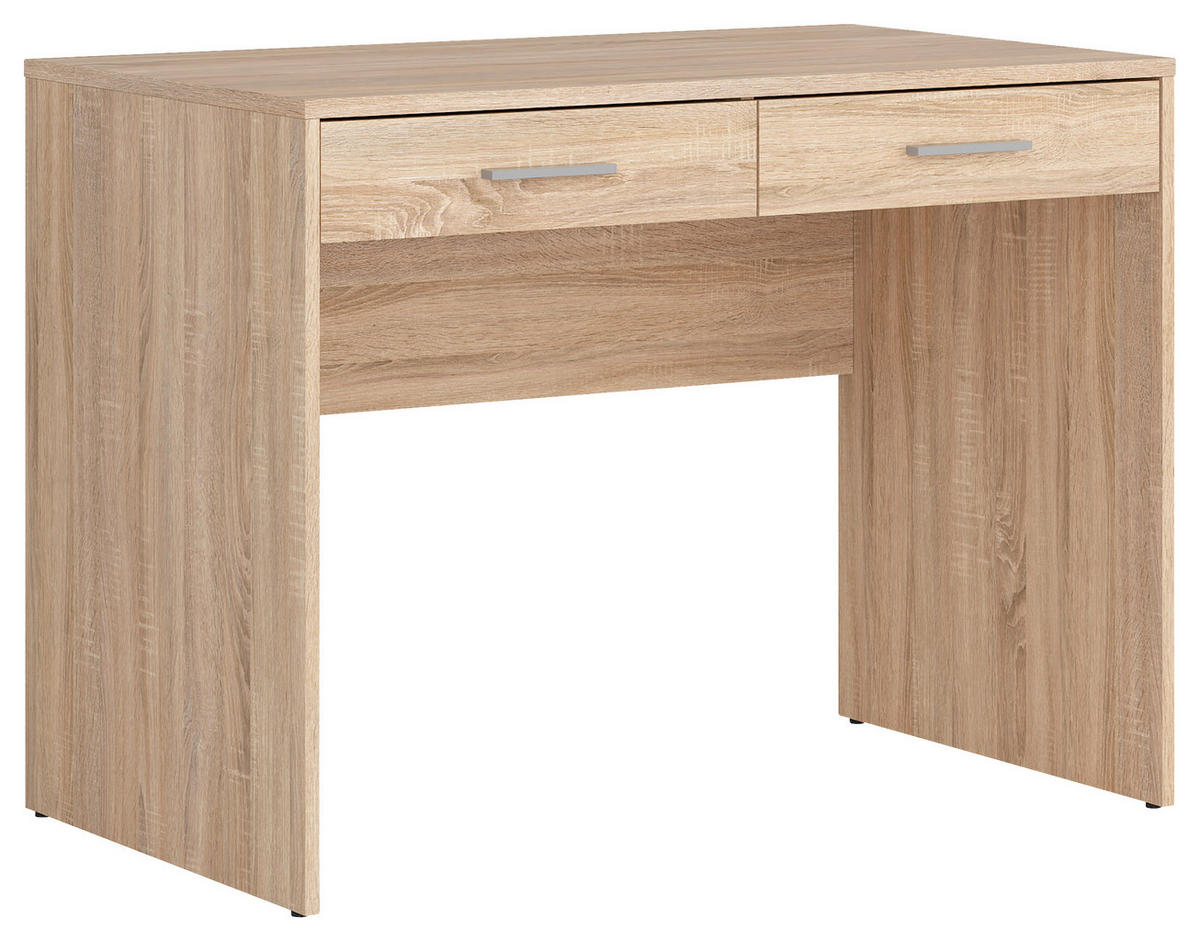 PISALNA MIZA leseni material hrast sonoma  - srebrne barve/hrast sonoma, Design, umetna masa/leseni material (100/59/76cm) - Livetastic