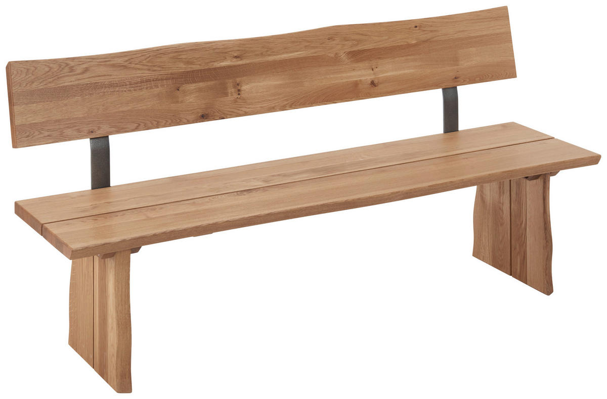 SITZBANK 180/87/46 cm  in Eichefarben  - Eichefarben, Natur, Holz/Metall (180/87/46cm) - Linea Natura