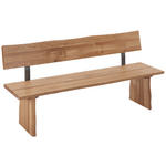 SITZBANK 180/87/46 cm  in Eichefarben  - Eichefarben, Natur, Holz/Metall (180/87/46cm) - Linea Natura