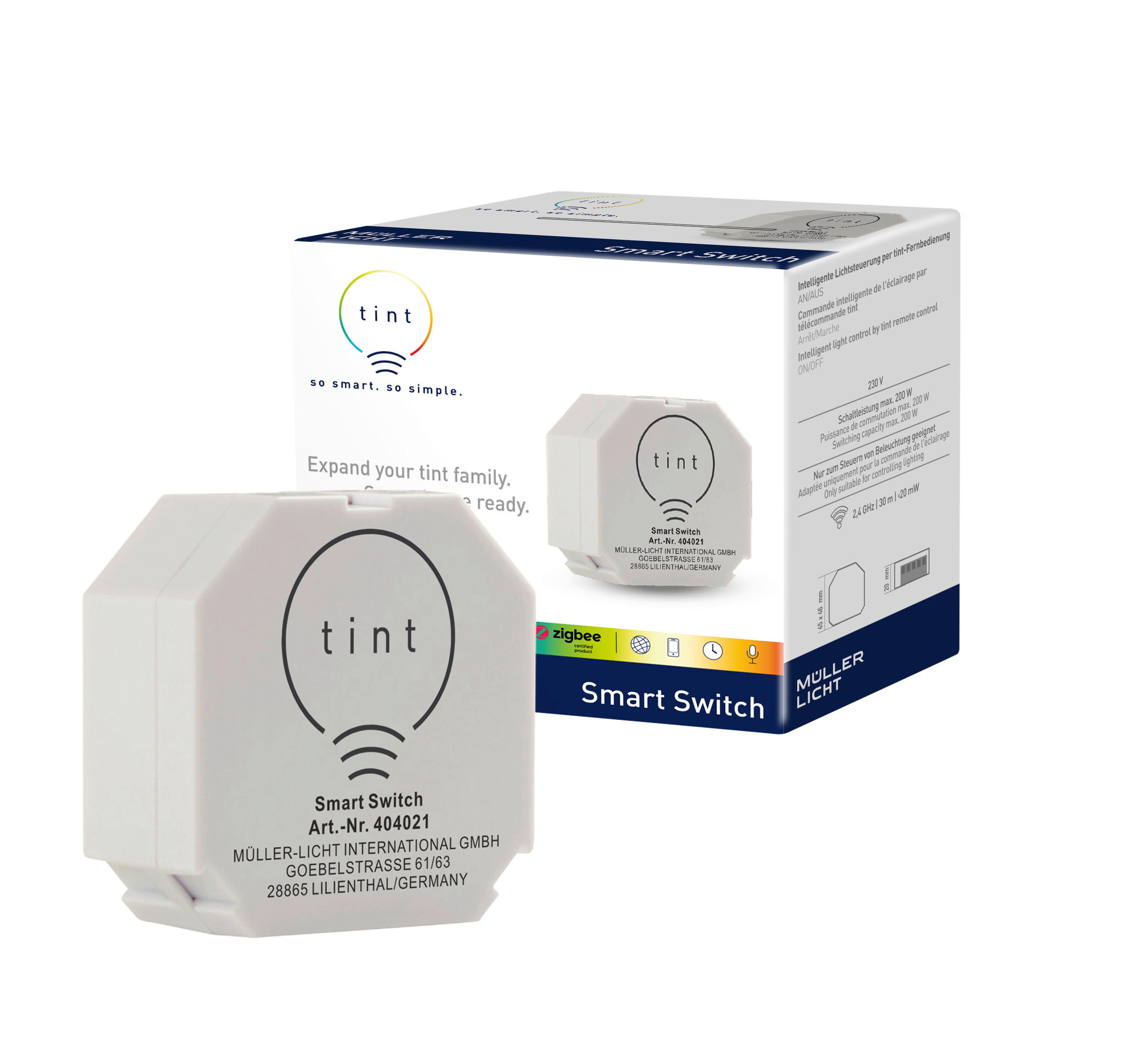 SMART SWITCH ZIGBEE - Weiß, Basics, Kunststoff (2/4,6/4,5cm) - Tint