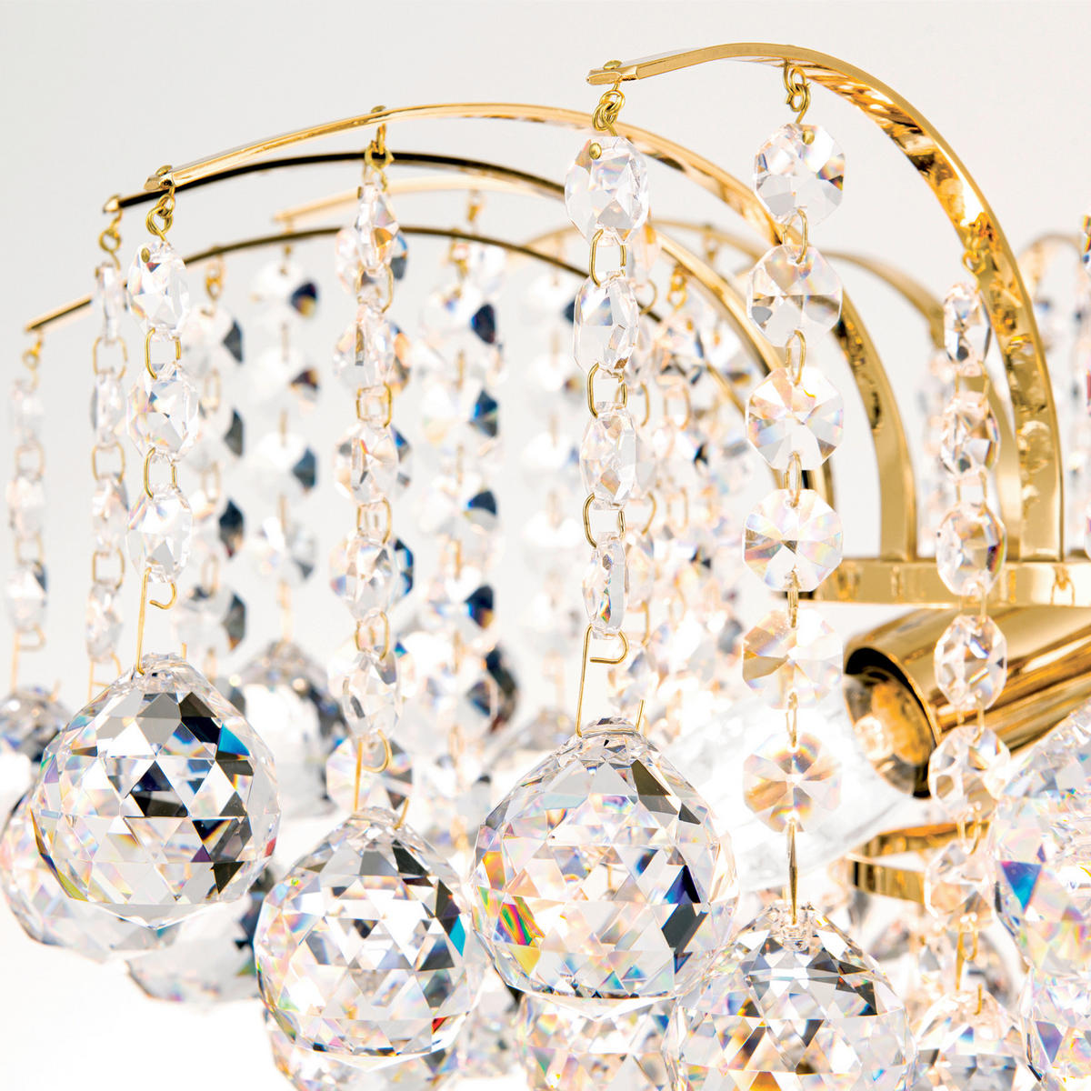 KRISTALL-HÄNGELEUCHTE 52/35 cm   - Goldfarben, LIFESTYLE, Glas/Metall (52/35cm)