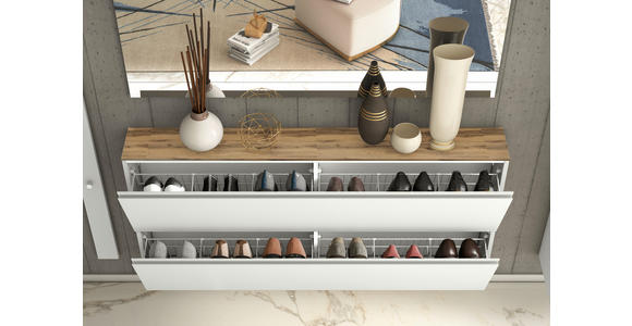 SCHUHKIPPER 160/81/22 cm  - Sandfarben/Eichefarben, Design, Holzwerkstoff (160/81/22cm) - Moderano