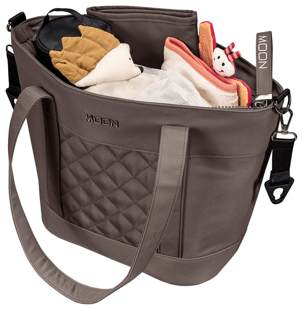 WICKELTASCHE V-Shape Bag  - Waldgrün/Greige, Basics, Textil (41/16/28cm) - Moon