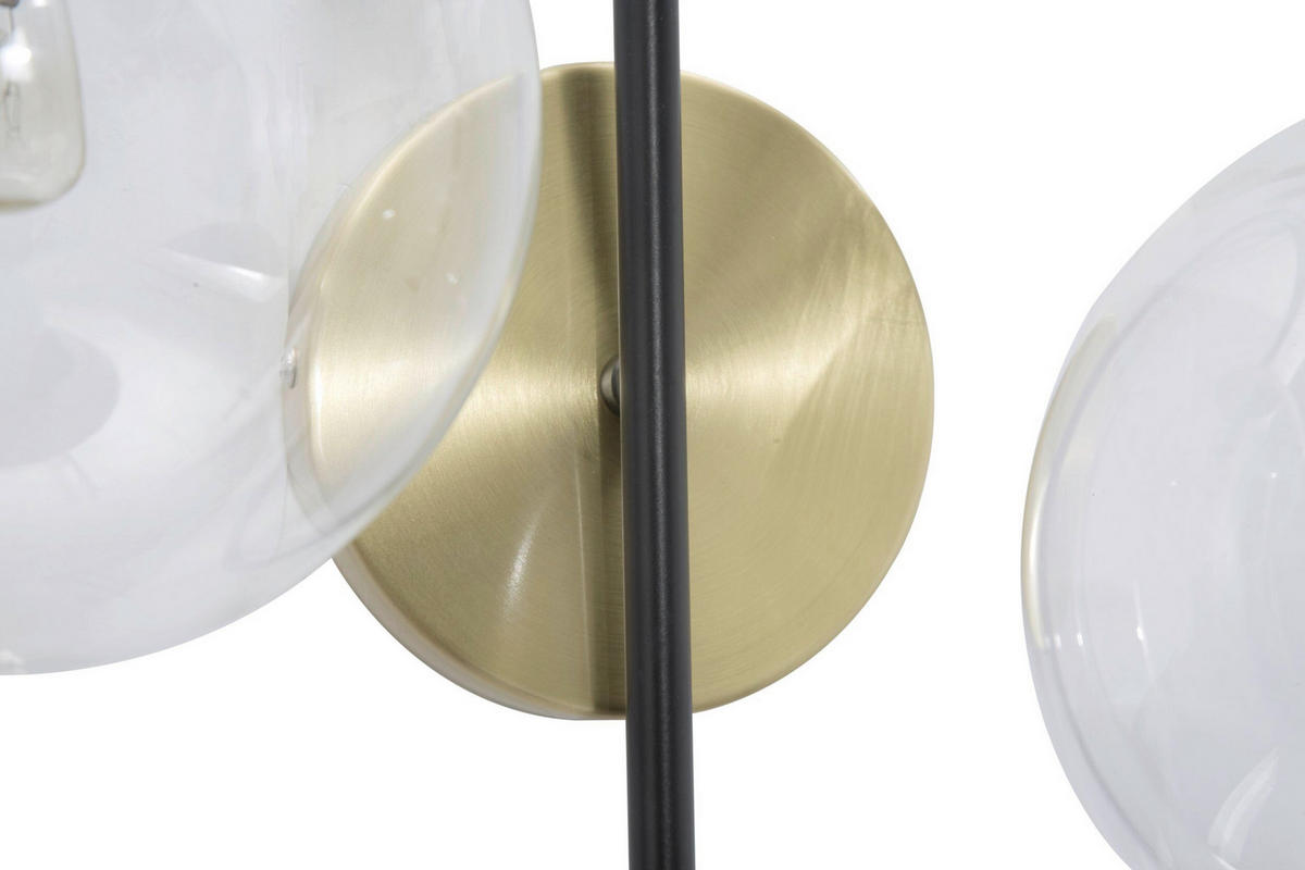 WANDLEUCHTE 36/24/45 cm  - Goldfarben/Schwarz, Trend, Glas/Metall (36/24/45cm) - Mauro Ferretti
